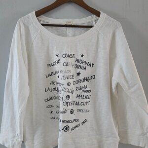 Vintage J Crew California Destination California Raglan Top size XL